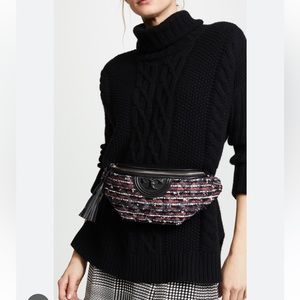 Brand new,never worn. Tory Burch Fleming Tweed Belt Bag. Red, white and black.